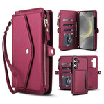 Portafoglio multifunzionale con custodia per telefono in pelle rimovibile e cordino., For Samsung Galaxy S24 Ultra 5G, For Samsung Galaxy S24+ 5G, For Samsung Galaxy S24 5G, For Samsung Galaxy S23 Ultra 5G
