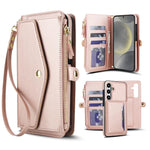 Portafoglio multifunzionale con custodia per telefono in pelle rimovibile e cordino., For Samsung Galaxy S24 Ultra 5G, For Samsung Galaxy S24+ 5G, For Samsung Galaxy S24 5G, For Samsung Galaxy S23 Ultra 5G