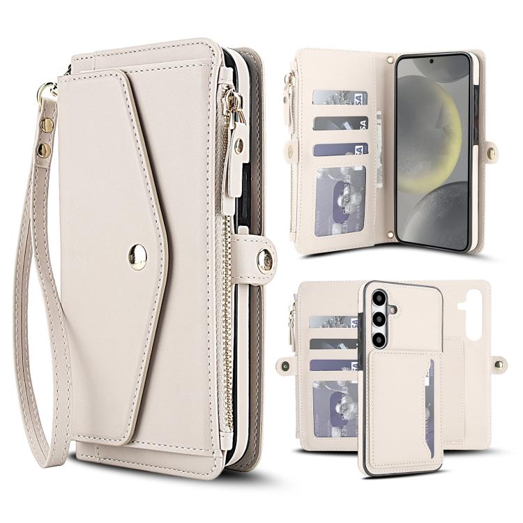 Portafoglio multifunzionale con custodia per telefono in pelle rimovibile e cordino., For Samsung Galaxy S25 5G, For Samsung Galaxy S25+ 5G, For Samsung Galaxy S25 Ultra 5G, For Samsung Galaxy S24 FE 5G