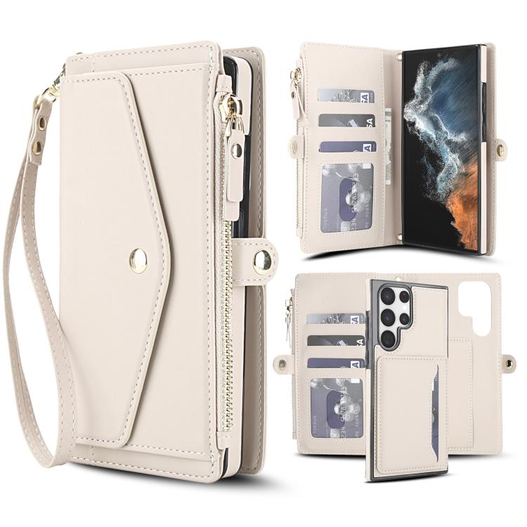 Portafoglio multifunzionale con custodia per telefono in pelle rimovibile e cordino., For Samsung Galaxy S23+ 5G, For Samsung Galaxy S23 5G, For Samsung Galaxy S22 Ultra 5G, For Samsung Galaxy S22+ 5G