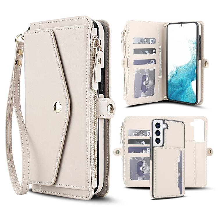 Portafoglio multifunzionale con custodia per telefono in pelle rimovibile e cordino., For Samsung Galaxy S23+ 5G, For Samsung Galaxy S23 5G, For Samsung Galaxy S22 Ultra 5G, For Samsung Galaxy S22+ 5G