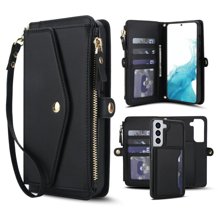 Portafoglio multifunzionale con custodia per telefono in pelle rimovibile e cordino., For Samsung Galaxy S23+ 5G, For Samsung Galaxy S23 5G, For Samsung Galaxy S22 Ultra 5G, For Samsung Galaxy S22+ 5G