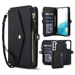 Portafoglio multifunzionale con custodia per telefono in pelle rimovibile e cordino., For Samsung Galaxy S22 5G, For Samsung Galaxy S21 FE 5G, For Samsung Galaxy S21 5G, For Samsung Galaxy S21+ 5G