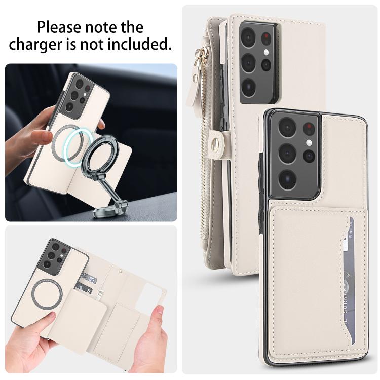 Portafoglio multifunzionale con custodia per telefono in pelle rimovibile e cordino., For Samsung Galaxy S21 Ultra 5G