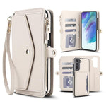Portafoglio multifunzionale con custodia per telefono in pelle rimovibile e cordino., For Samsung Galaxy S22 5G, For Samsung Galaxy S21 FE 5G, For Samsung Galaxy S21 5G, For Samsung Galaxy S21+ 5G