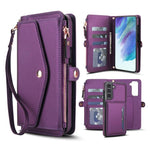 Portafoglio multifunzionale con custodia per telefono in pelle rimovibile e cordino., For Samsung Galaxy S22 5G, For Samsung Galaxy S21 FE 5G, For Samsung Galaxy S21 5G, For Samsung Galaxy S21+ 5G
