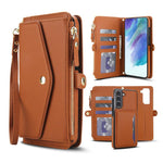 Portafoglio multifunzionale con custodia per telefono in pelle rimovibile e cordino., For Samsung Galaxy S22 5G, For Samsung Galaxy S21 FE 5G, For Samsung Galaxy S21 5G, For Samsung Galaxy S21+ 5G