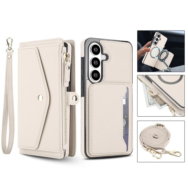 Portafoglio multifunzionale con custodia per telefono in pelle rimovibile e cordino., For Samsung Galaxy S26+ 5G, For Samsung Galaxy S26 Ultra 5G, For Samsung Galaxy S26 5G, For Samsung Galaxy S25 Edge 5G