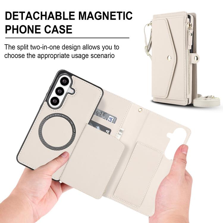 Portafoglio multifunzionale con custodia per telefono in pelle rimovibile e cordino., For Samsung Galaxy S26+ 5G, For Samsung Galaxy S26 Ultra 5G, For Samsung Galaxy S26 5G, For Samsung Galaxy S25 Edge 5G