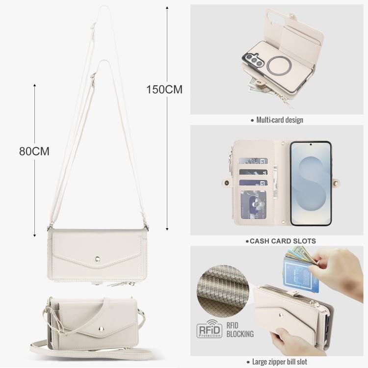 Portafoglio multifunzionale con custodia per telefono in pelle rimovibile e cordino., For Samsung Galaxy S26+ 5G, For Samsung Galaxy S26 Ultra 5G, For Samsung Galaxy S26 5G, For Samsung Galaxy S25 Edge 5G
