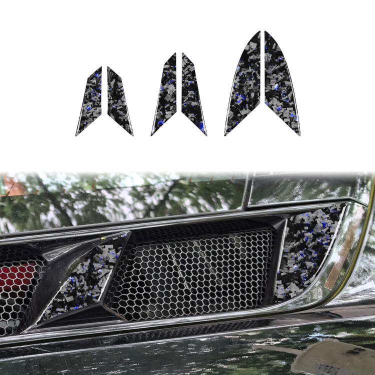 Set di 6 adesivi decorativi in fibra di carbonio con lamina d'oro forgiata per prese d'aria laterali del motore dell'auto Chevrolet Corvette C8 2020-, lato guidatore sinistro e destro., Engine Side Vents