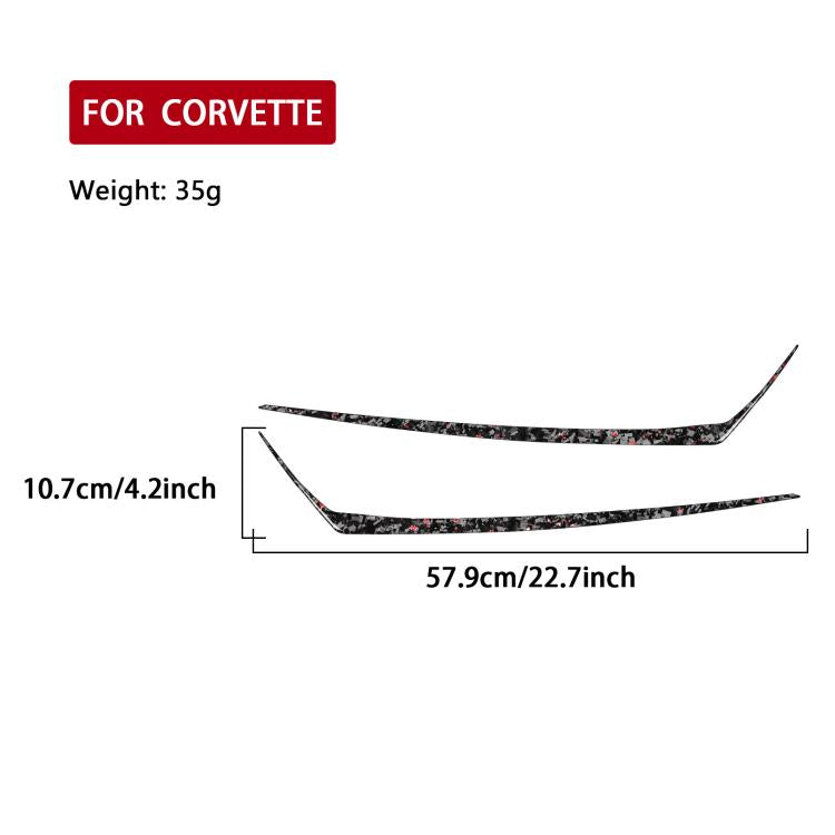 Set di 2 adesivi decorativi sotto i fanali posteriori dell'auto in fibra di carbonio con lamina dorata forgiata per Chevrolet Corvette C8 2020-, lato guidatore sinistro e destro., Taillight Below
