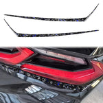 Set di 2 adesivi decorativi sotto i fanali posteriori dell'auto in fibra di carbonio con lamina dorata forgiata per Chevrolet Corvette C8 2020-, lato guidatore sinistro e destro., Taillight Below
