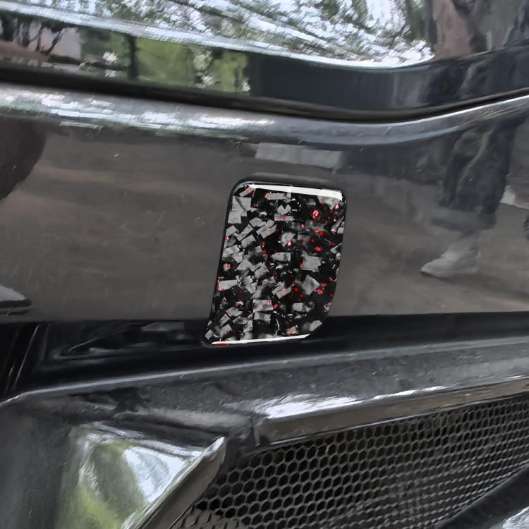 Set di 2 adesivi decorativi in fibra di carbonio con lamina dorata forgiata per gancio di traino auto per Chevrolet Corvette C8 2020-, lato guidatore sinistro e destro., Trailer Hook