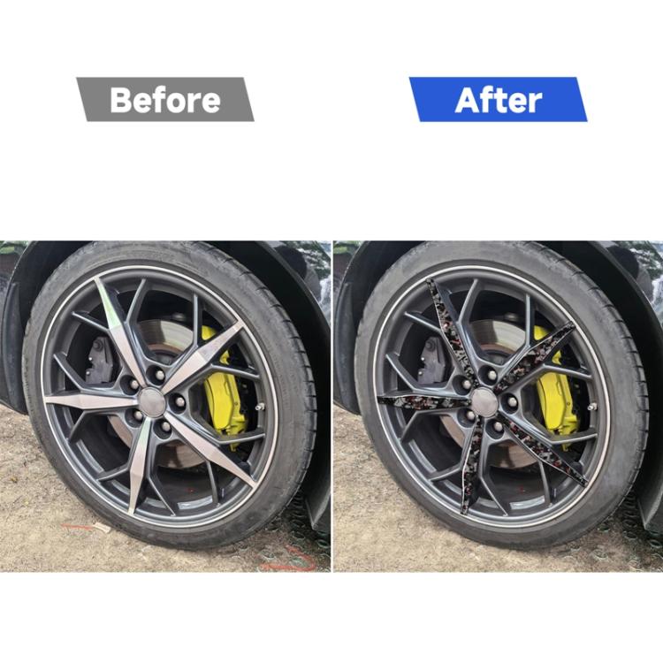 Set di 20 adesivi decorativi in fibra di carbonio con lamina dorata forgiata per cerchi auto Chevrolet Corvette C8 2020-, lato guidatore sinistro e destro., Wheels