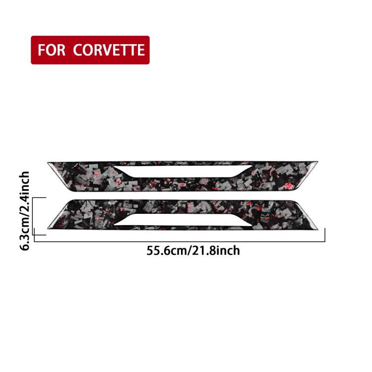 Set di 2 adesivi decorativi per soglia auto in fibra di carbonio con lamina d'oro forgiata per Chevrolet Corvette C8 2020-, lato guidatore sinistro e destro., Threshold