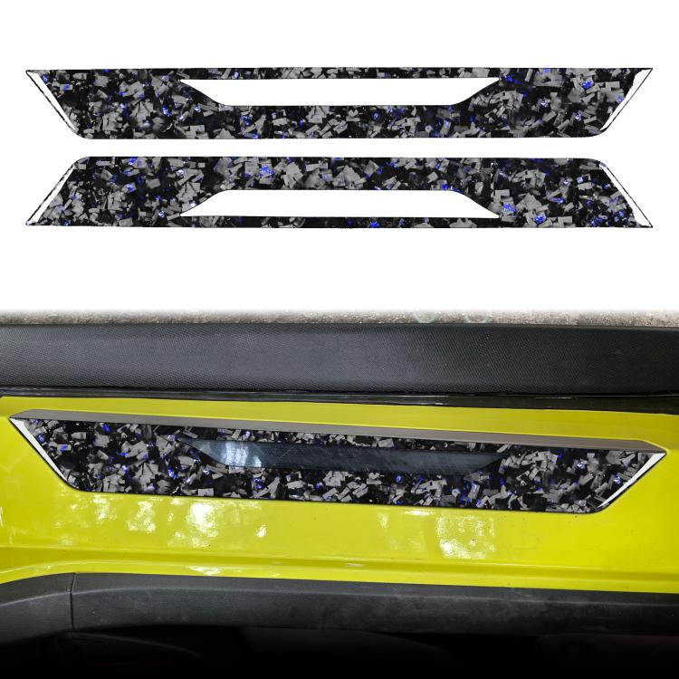 Set di 2 adesivi decorativi per soglia auto in fibra di carbonio con lamina d'oro forgiata per Chevrolet Corvette C8 2020-, lato guidatore sinistro e destro., Threshold