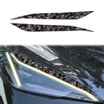 Set di 2 adesivi decorativi in fibra di carbonio con lamina dorata forgiata per fari auto Chevrolet Corvette C8 2020-, lato guidatore sinistro e destro., Light Eyebrow