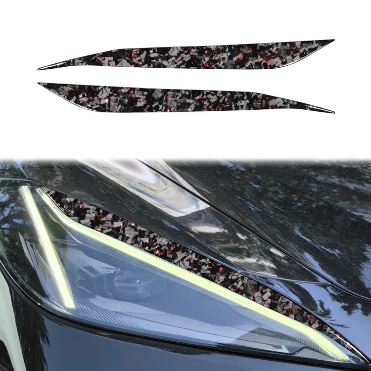 Set di 2 adesivi decorativi in fibra di carbonio con lamina dorata forgiata per fari auto Chevrolet Corvette C8 2020-, lato guidatore sinistro e destro., Light Eyebrow