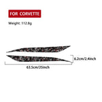 Set di 2 adesivi decorativi in fibra di carbonio con lamina dorata forgiata per fari auto Chevrolet Corvette C8 2020-, lato guidatore sinistro e destro., Light Eyebrow