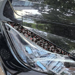 Set di 2 adesivi decorativi in fibra di carbonio con lamina dorata forgiata per fari auto Chevrolet Corvette C8 2020-, lato guidatore sinistro e destro., Light Eyebrow