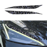 Set di 2 adesivi decorativi in fibra di carbonio con lamina dorata forgiata per fari auto Chevrolet Corvette C8 2020-, lato guidatore sinistro e destro., Light Eyebrow