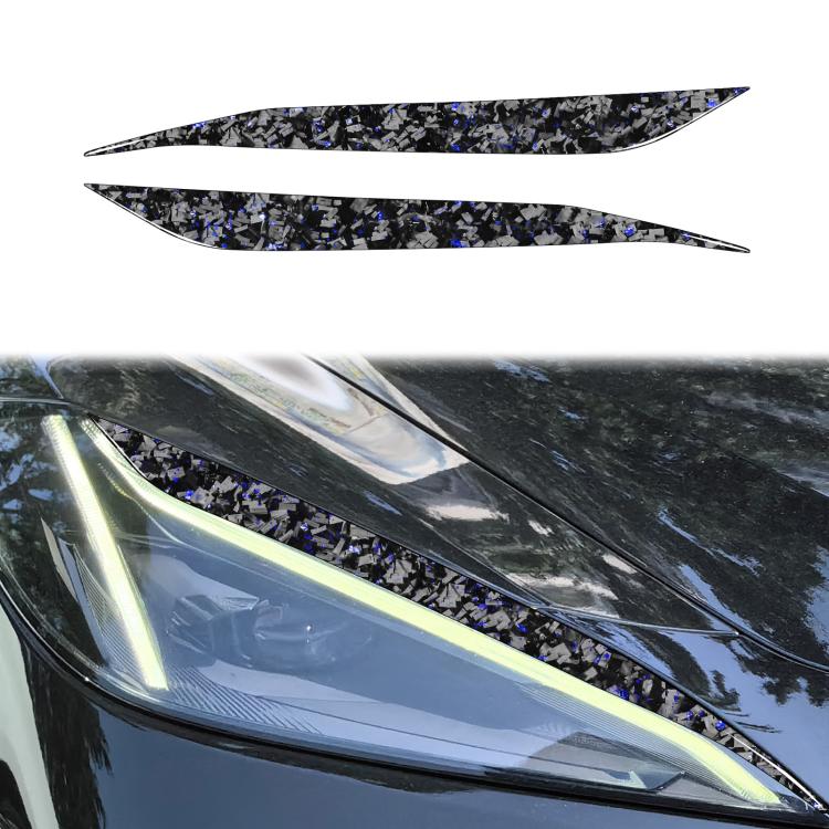 Set di 2 adesivi decorativi in fibra di carbonio con lamina dorata forgiata per fari auto Chevrolet Corvette C8 2020-, lato guidatore sinistro e destro., Light Eyebrow