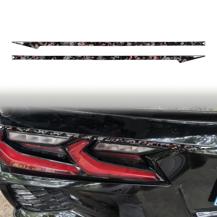 Set 2 adesivi fibra carbonio dorata per fanali Chevrolet Corvette