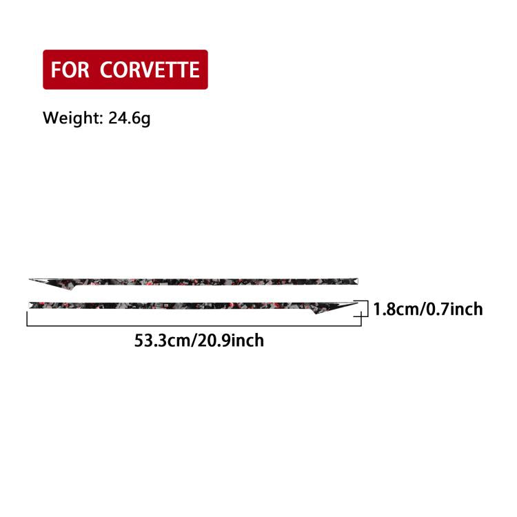 Set di 2 adesivi decorativi in fibra di carbonio con lamina dorata forgiata per fanali posteriori di auto Chevrolet Corvette C8 2020-, lato guidatore sinistro e destro., Taillight