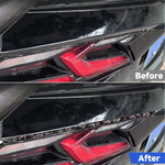 Set di 2 adesivi decorativi in fibra di carbonio con lamina dorata forgiata per fanali posteriori di auto Chevrolet Corvette C8 2020-, lato guidatore sinistro e destro., Taillight
