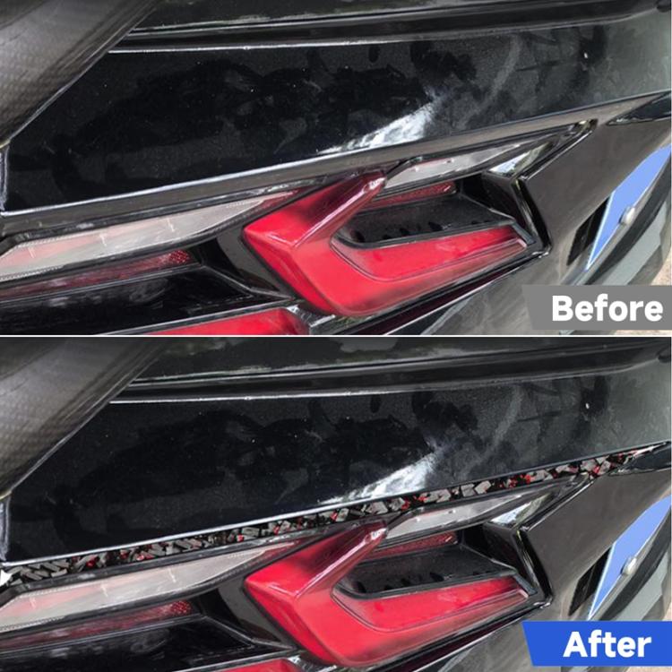 Set di 2 adesivi decorativi in fibra di carbonio con lamina dorata forgiata per fanali posteriori di auto Chevrolet Corvette C8 2020-, lato guidatore sinistro e destro., Taillight