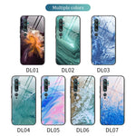 Custodia protettiva in vetro con motivo in marmo, For Xiaomi Mi Note 10, For Xiaomi Mi CC9 / A3 Lite, For Xiaomi Redmi 9A