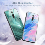 Custodia protettiva in vetro con motivo in marmo, For Xiaomi Redmi K20 / K20 Pro / Mi 9T, For Xiaomi Redmi Note 9, For Xiaomi Redmi Note 9S / Note 9 Pro