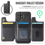 Custodia per telefono rimovibile con tasca per carte RFID MagSafe serie K3 di MAGKING., For iPhone 16 Plus, For iPhone 16