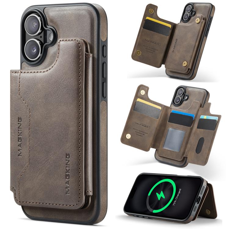 Custodia per telefono rimovibile con tasca per carte RFID MagSafe serie K3 di MAGKING., For iPhone 16 Plus, For iPhone 16