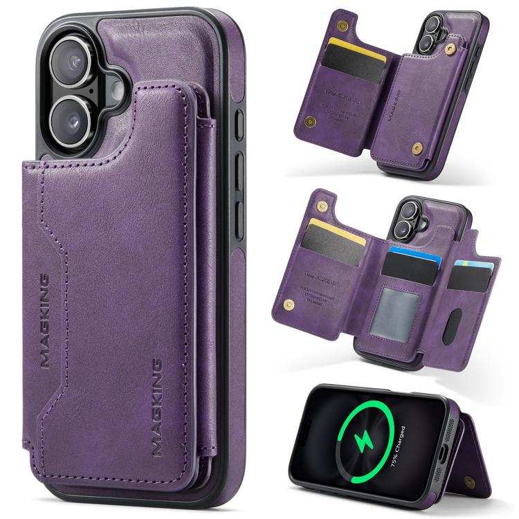 Custodia per telefono rimovibile con tasca per carte RFID MagSafe serie K3 di MAGKING., For iPhone 16 Plus, For iPhone 16