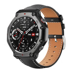 Cinturino per orologio xDfind Flat Head Black Shark in pelle a grana fine, For Amazfit T-Rex 3 22mm