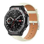 Cinturino per orologio xDfind Flat Head Black Shark in pelle a grana fine, For Amazfit T-Rex 3 22mm