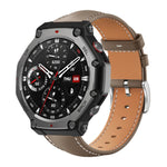 Cinturino per orologio xDfind Flat Head Black Shark in pelle a grana fine, For Amazfit T-Rex 3 22mm