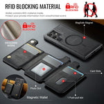 Custodia per telefono rimovibile con tasca per carte RFID MagSafe serie K3 di MAGKING., For Samsung Galaxy S23 Ultra 5G