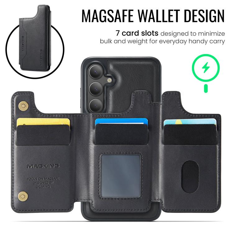 Custodia per telefono rimovibile con tasca per carte RFID MagSafe serie K3 di MAGKING., For Samsung Galaxy S24 FE 5G, For Samsung Galaxy S24 Ultra 5G, For Samsung Galaxy S24+ 5G, For Samsung Galaxy S24 5G