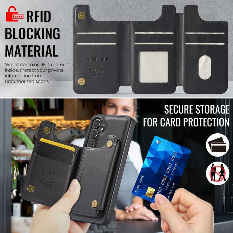 Custodia per telefono rimovibile con tasca per carte RFID MagSafe serie K3 di MAGKING., For Samsung Galaxy S24 FE 5G, For Samsung Galaxy S24 Ultra 5G, For Samsung Galaxy S24+ 5G, For Samsung Galaxy S24 5G