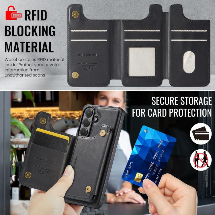Custodia per telefono rimovibile con tasca per carte RFID MagSafe serie K3 di MAGKING., For Samsung Galaxy S26+ 5G, For Samsung Galaxy S26 Ultra 5G, For Samsung Galaxy S26 5G, For Samsung Galaxy S25 FE 5G