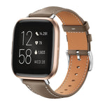 Cinturino per orologio xDfind Flat Head Black Shark in pelle a grana fine, For Fitbit Versa 4 / 3 / Sense2 / 1 20mm, For Fitbit Versa 2 / Versa / Versa Lite 22mm