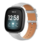 Cinturino per orologio xDfind Flat Head Black Shark in pelle a grana fine, For Fitbit Versa 4 / 3 / Sense2 / 1 20mm, For Fitbit Versa 2 / Versa / Versa Lite 22mm