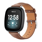 Cinturino per orologio xDfind Flat Head Black Shark in pelle a grana fine, For Fitbit Versa 4 / 3 / Sense2 / 1 20mm, For Fitbit Versa 2 / Versa / Versa Lite 22mm
