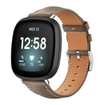 Cinturino per orologio xDfind Flat Head Black Shark in pelle a grana fine, For Fitbit Versa 4 / 3 / Sense2 / 1 20mm, For Fitbit Versa 2 / Versa / Versa Lite 22mm