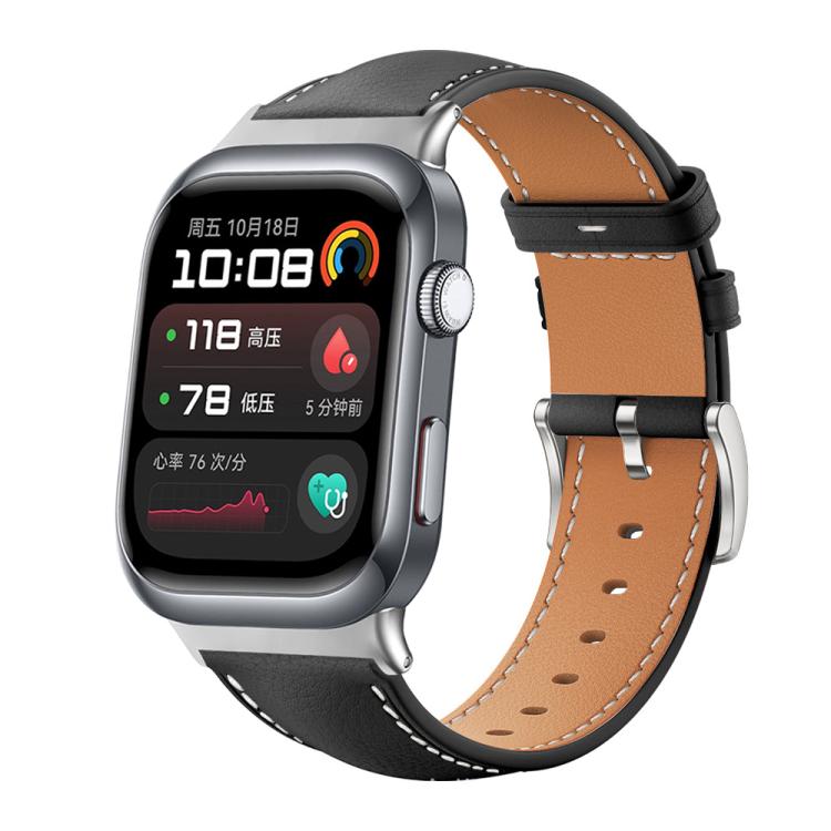 Cinturino per orologio xDfind Flat Head Black Shark in pelle a grana fine, For Huawei Watch Fit 5 / Fit 5 Pro 20mm, For Huawei Watch D2 22mm