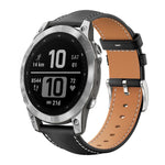 Cinturino per orologio xDfind Flat Head Black Shark in pelle a grana fine, For Garmin Fenix 8/7/6/5 22mm 20mm, For Garmin Fenix 8/7X/6X/5X 26mm 22mm, For Garmin Forerunner 220/735/735XT/230/235 20mm, For Garmin Forerunner 35/30/35j 20mm
