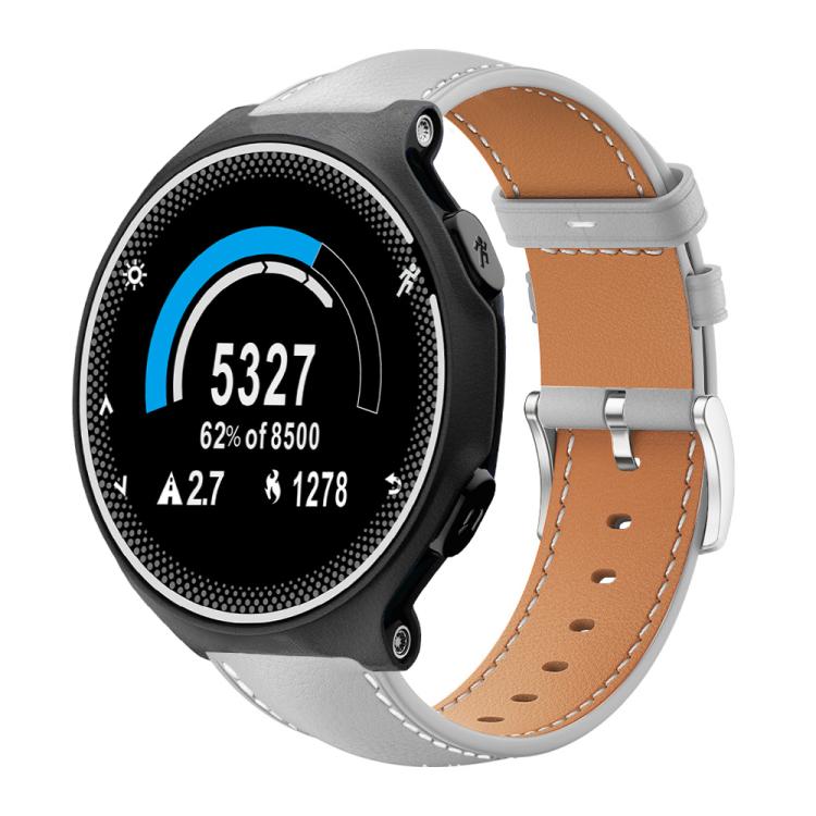 Cinturino per orologio xDfind Flat Head Black Shark in pelle a grana fine, For Garmin Fenix 8/7/6/5 22mm 20mm, For Garmin Fenix 8/7X/6X/5X 26mm 22mm, For Garmin Forerunner 220/735/735XT/230/235 20mm, For Garmin Forerunner 35/30/35j 20mm